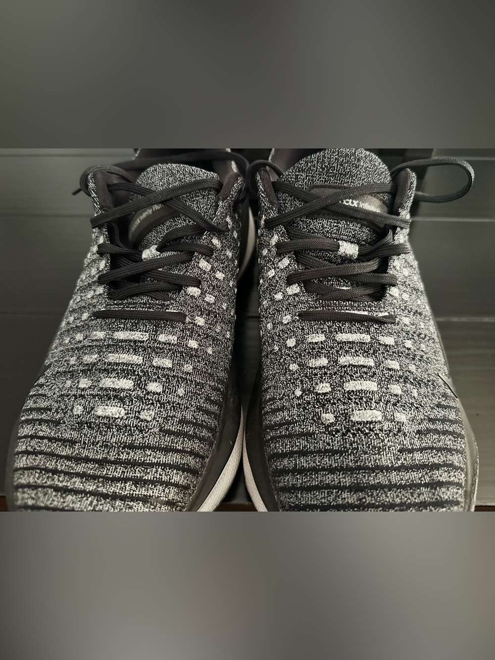 Nike Black and White Flyknit Running Sneakers - Picture 2 of 5